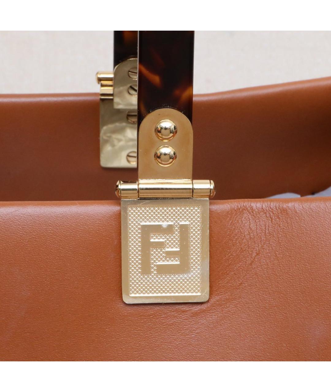 FENDI Коричневая кожаная сумка через плечо, фото 8