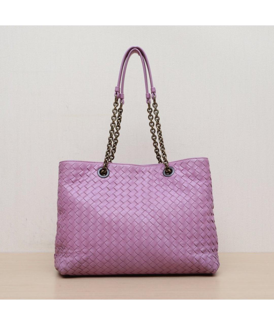 BOTTEGA VENETA Розовая кожаная сумка через плечо, фото 3