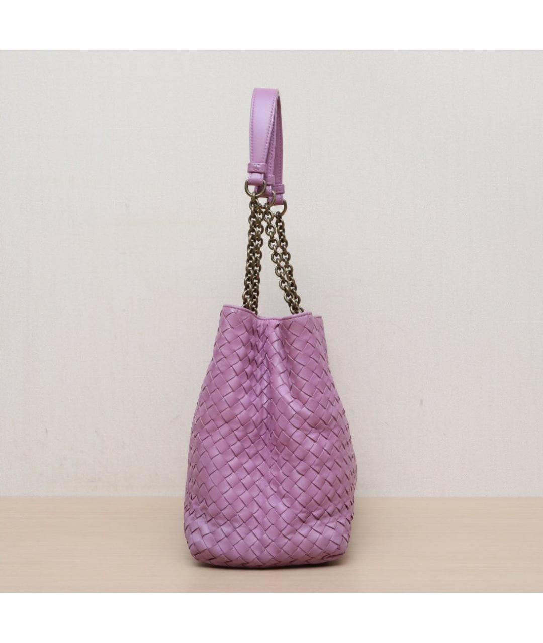 BOTTEGA VENETA Розовая кожаная сумка через плечо, фото 5