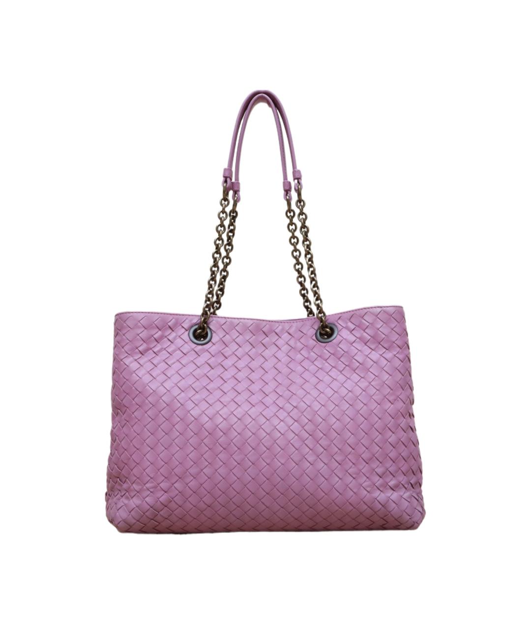 BOTTEGA VENETA Розовая кожаная сумка через плечо, фото 1