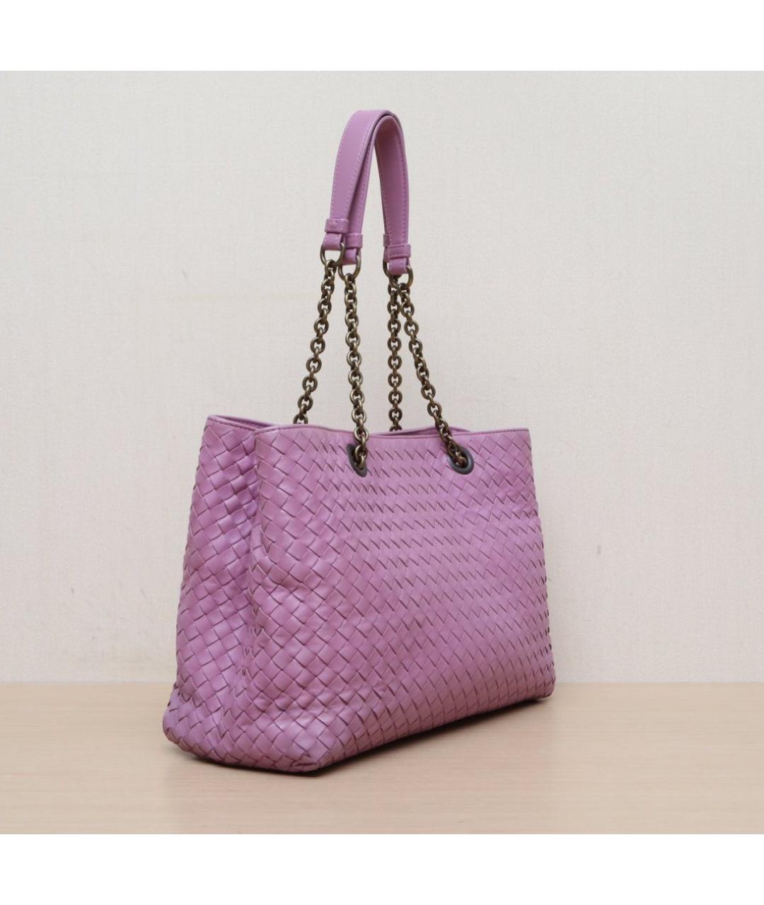 BOTTEGA VENETA Розовая кожаная сумка через плечо, фото 6