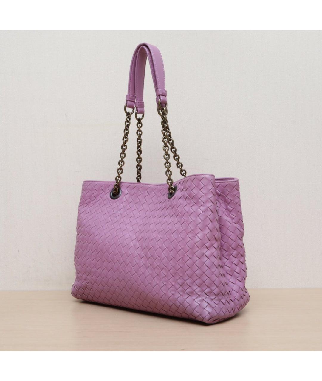 BOTTEGA VENETA Розовая кожаная сумка через плечо, фото 4