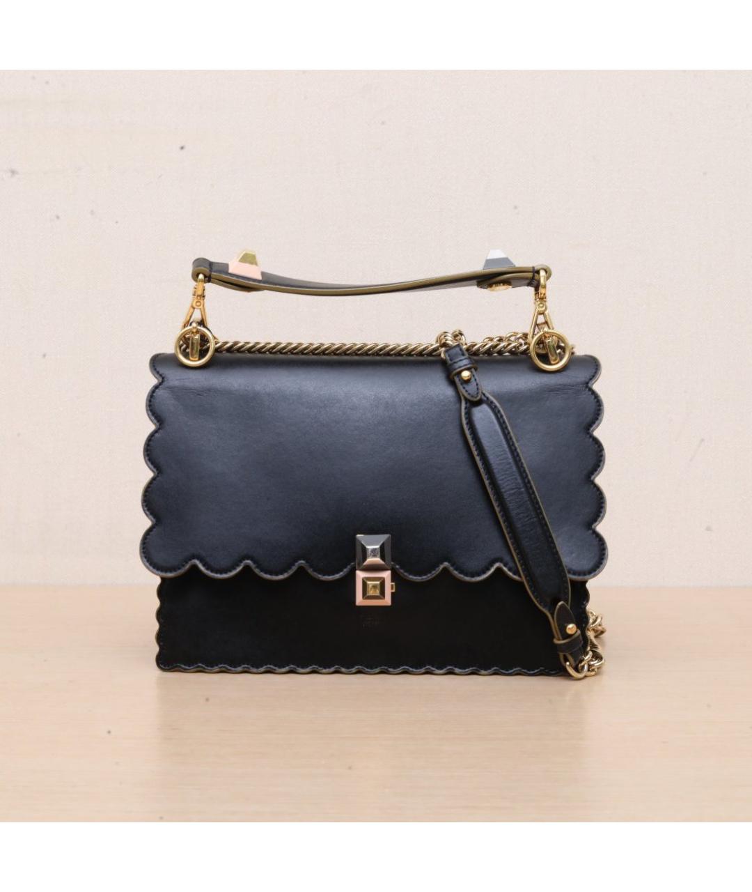 FENDI Черная кожаная сумка через плечо, фото 3