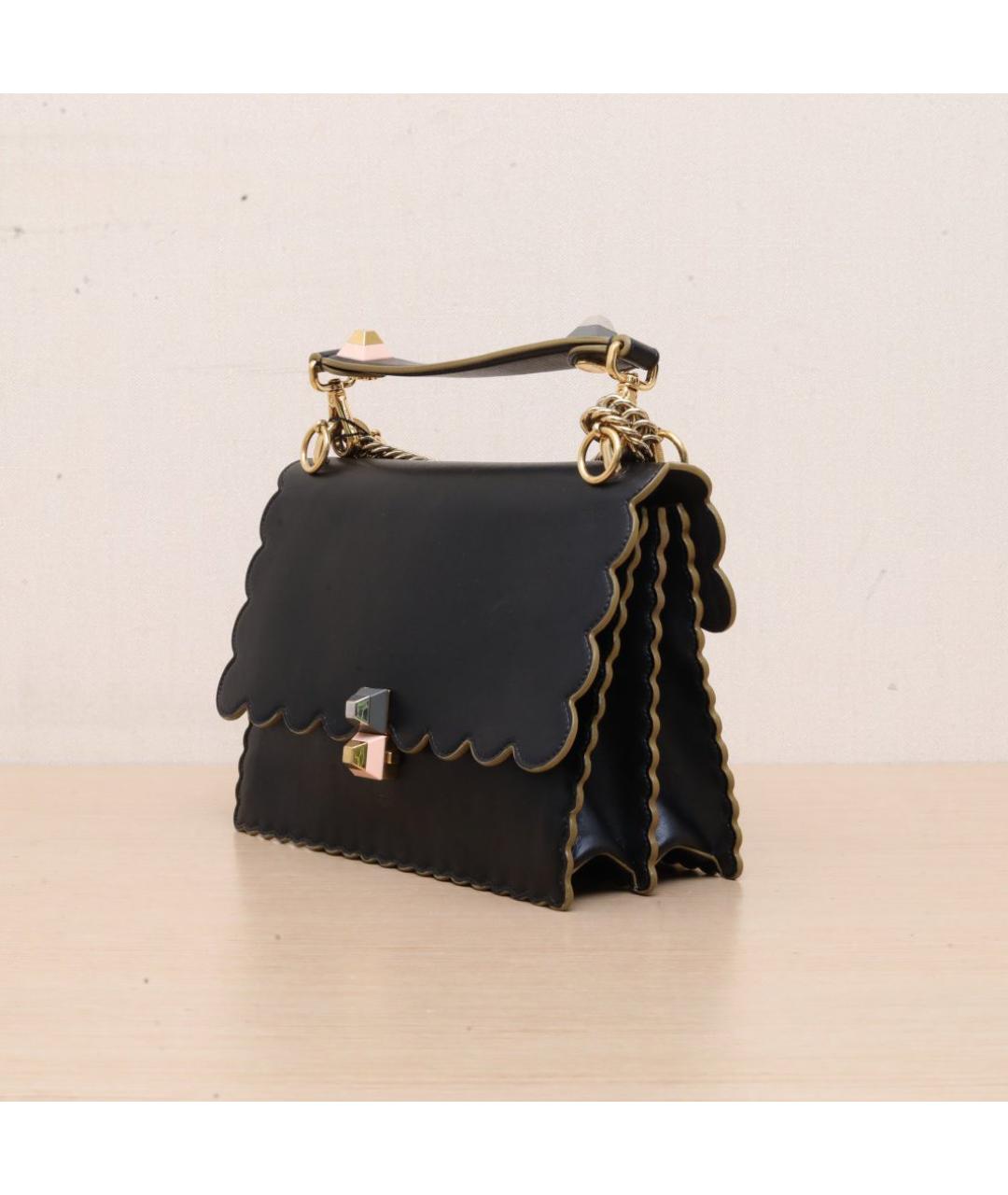 FENDI Черная кожаная сумка через плечо, фото 4