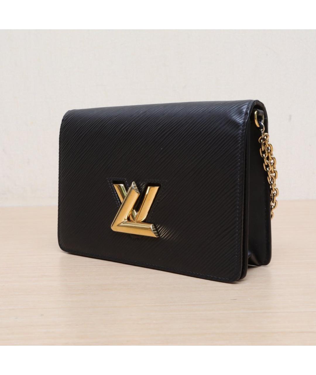 LOUIS VUITTON Черная кожаная сумка через плечо, фото 4