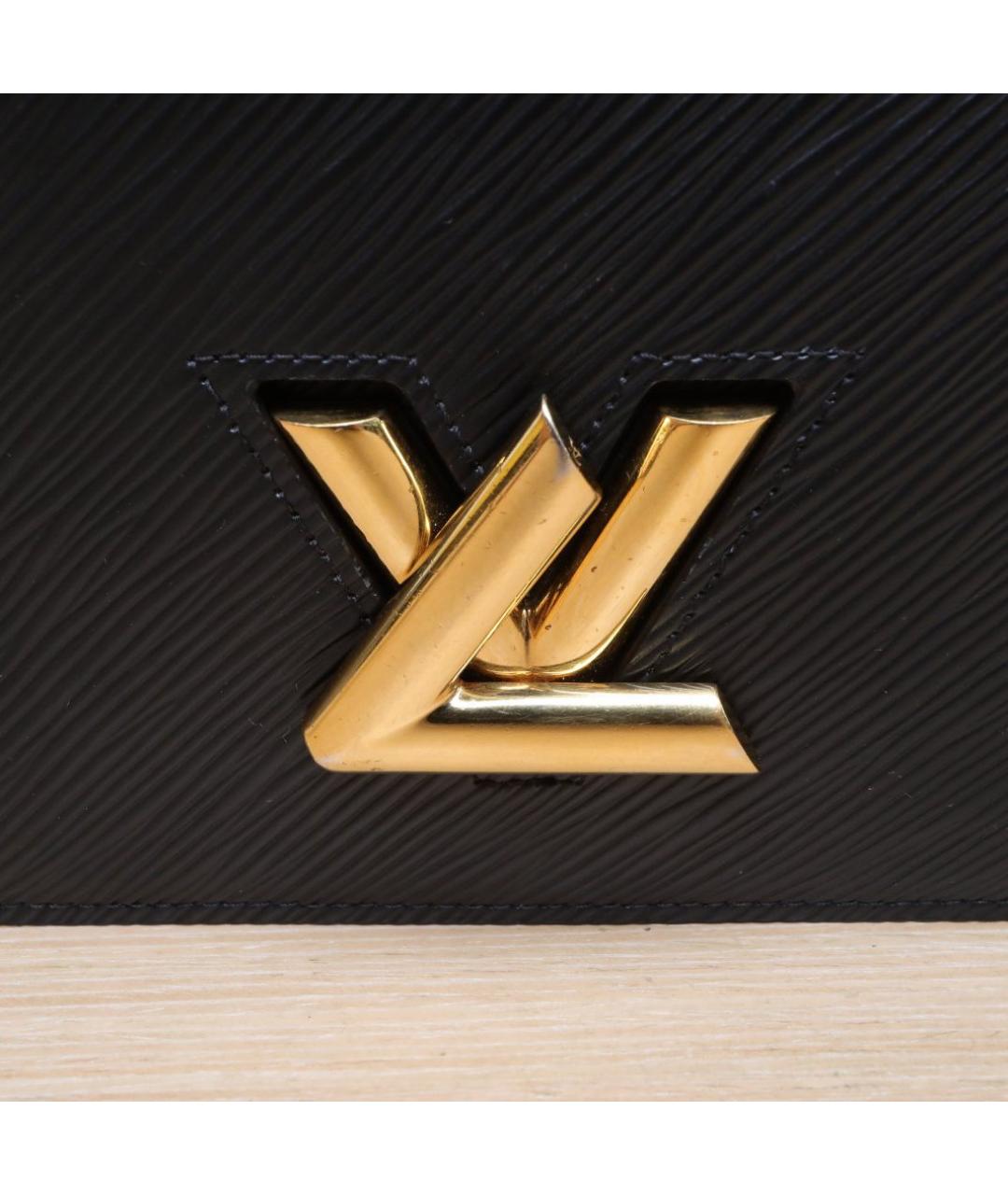 LOUIS VUITTON Черная кожаная сумка через плечо, фото 8