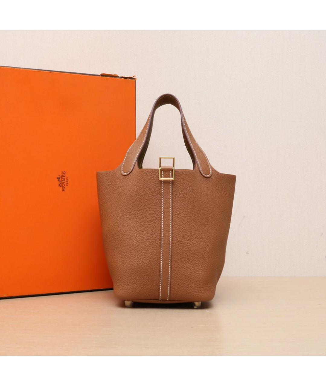 HERMES Коричневая кожаная сумка через плечо, фото 2