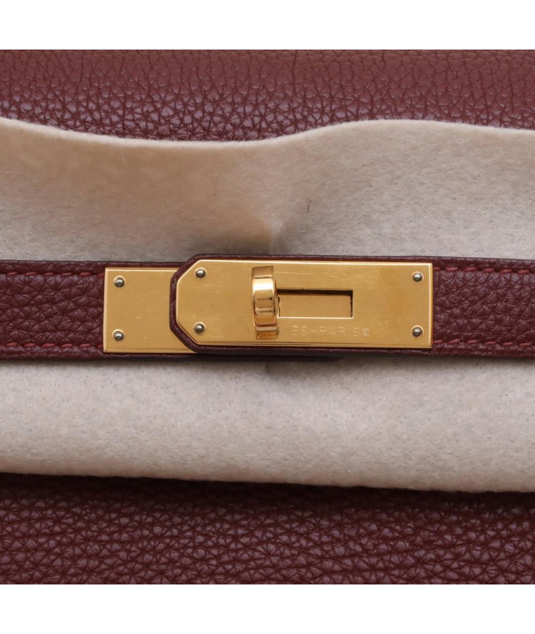 HERMES Бордовая кожаная сумка через плечо, фото 8