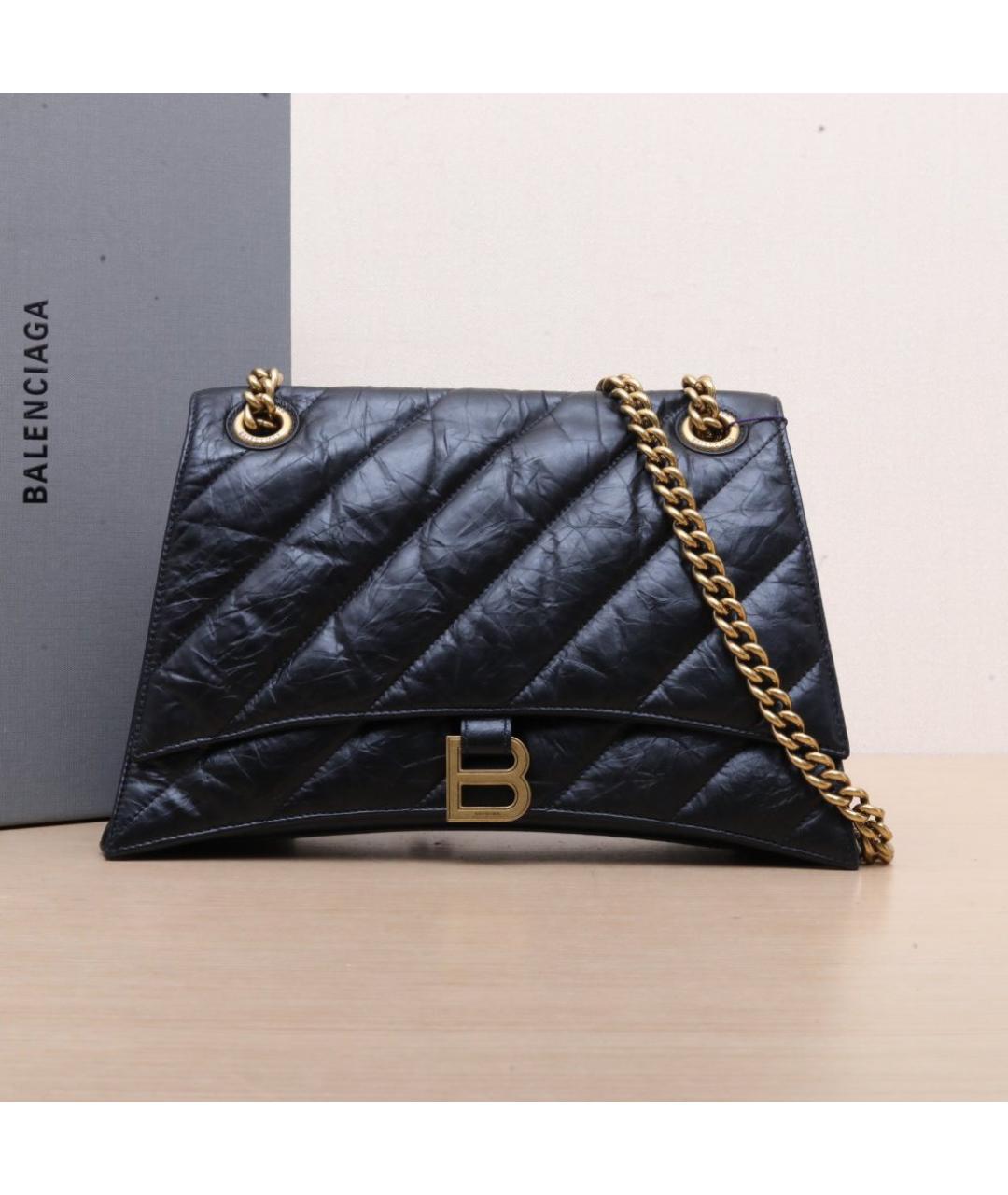 BALENCIAGA Черная кожаная сумка через плечо, фото 2
