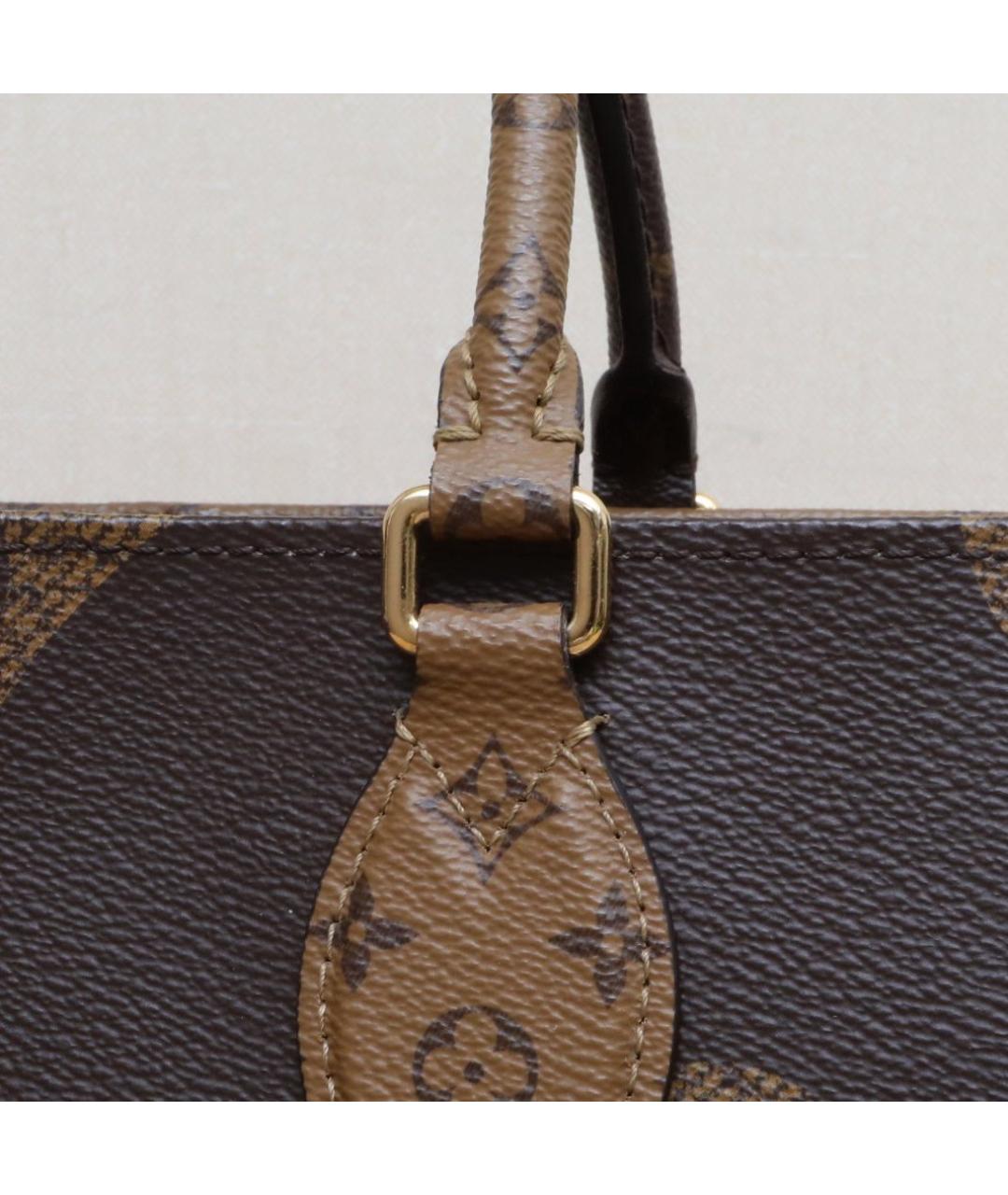 LOUIS VUITTON Коричневая кожаная сумка через плечо, фото 8