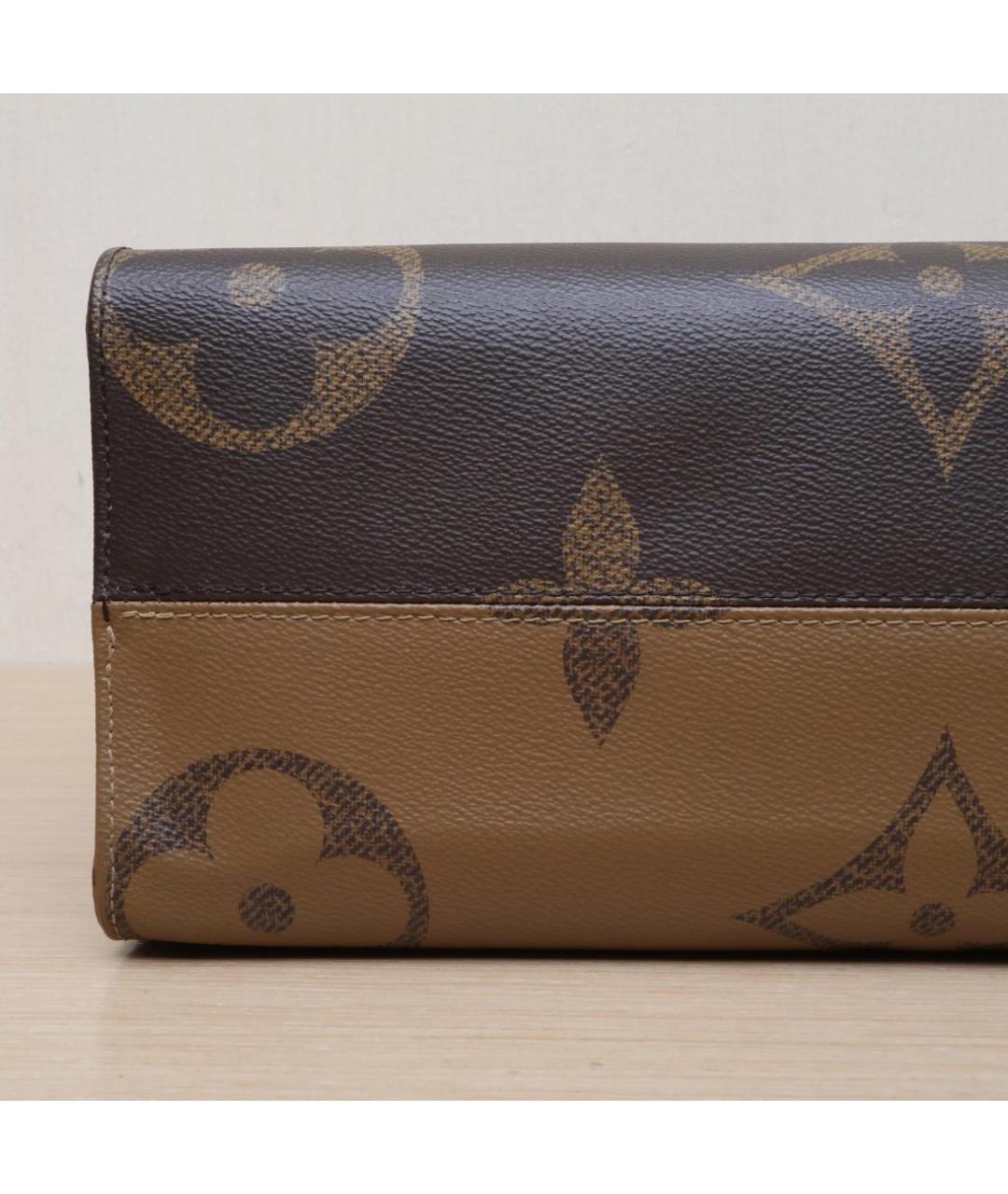 LOUIS VUITTON Коричневая кожаная сумка через плечо, фото 9