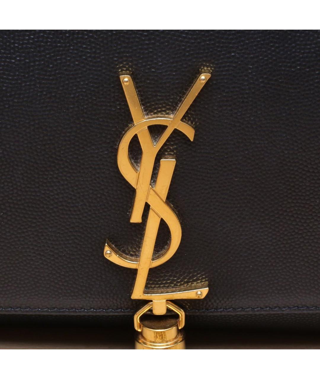 SAINT LAURENT Черная кожаная сумка через плечо, фото 8