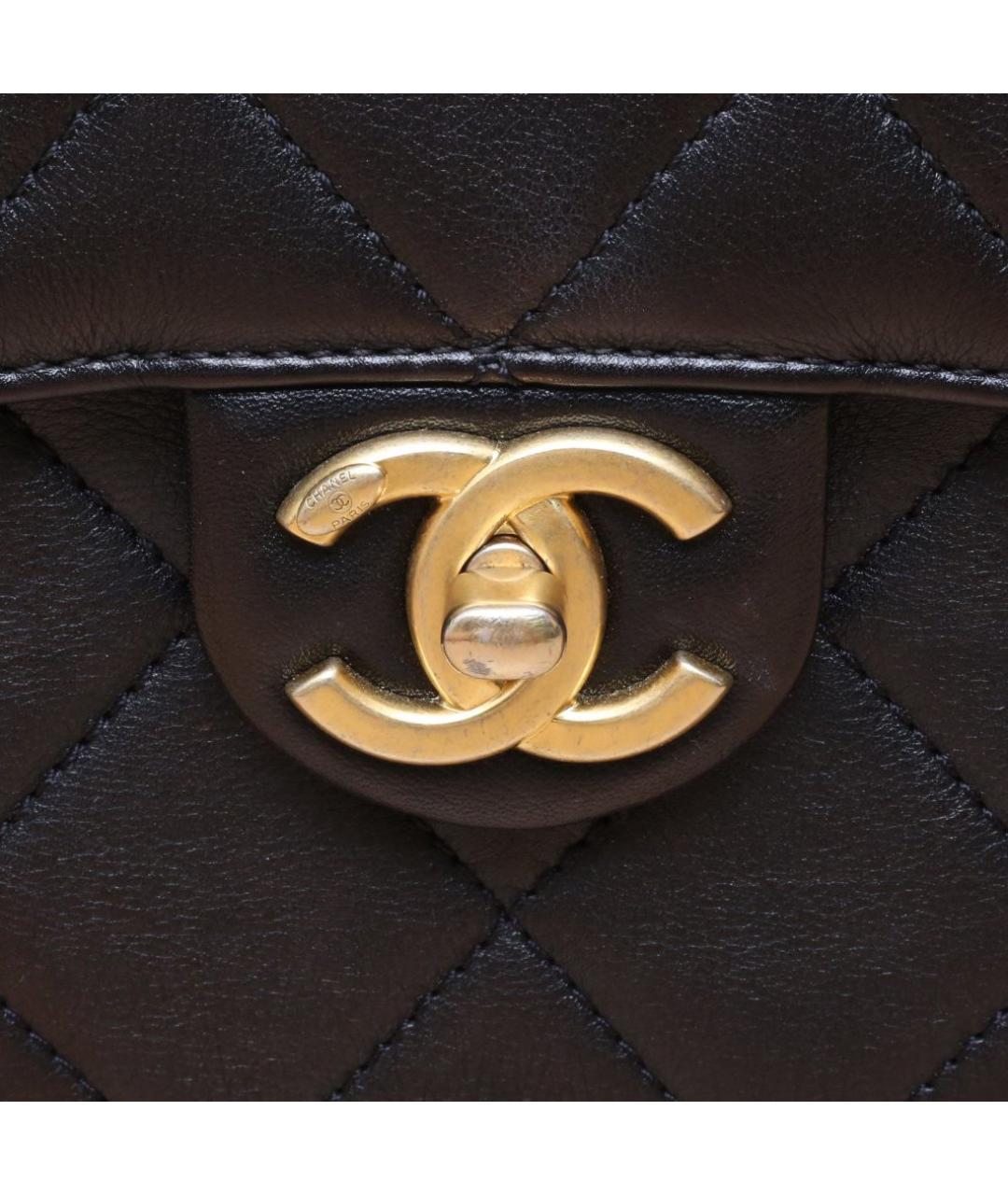 CHANEL Черная кожаная сумка через плечо, фото 8