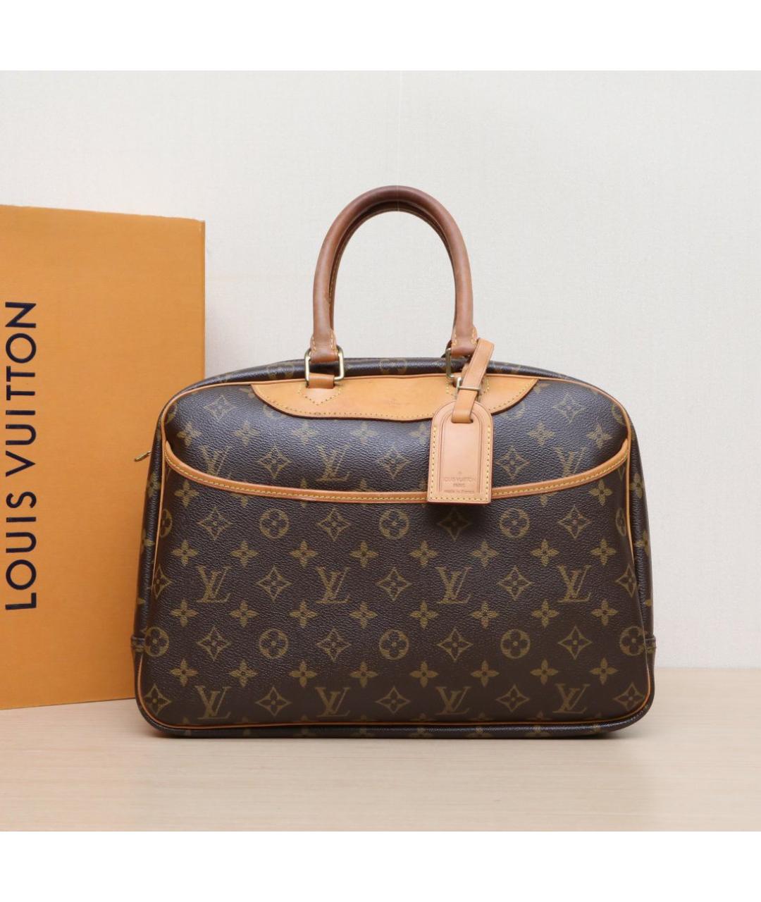 LOUIS VUITTON Коричневая кожаная сумка с короткими ручками, фото 2