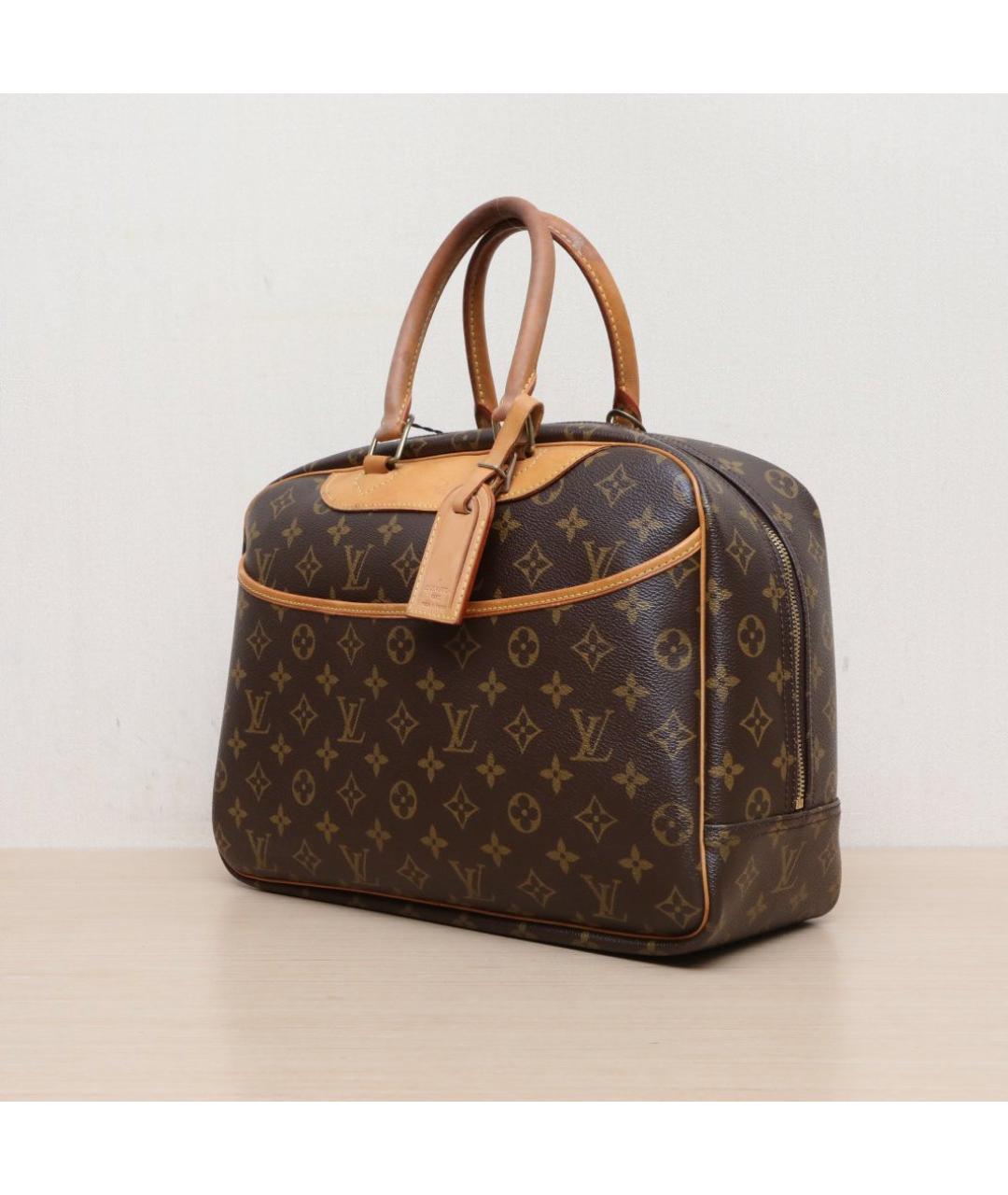 LOUIS VUITTON Коричневая кожаная сумка с короткими ручками, фото 4