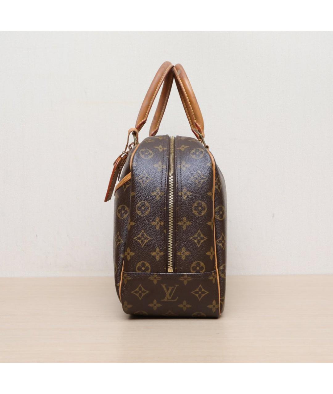 LOUIS VUITTON Коричневая кожаная сумка с короткими ручками, фото 5