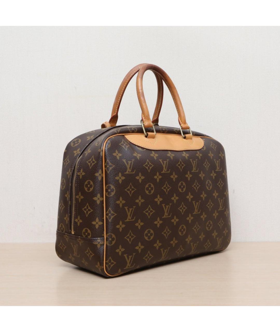 LOUIS VUITTON Коричневая кожаная сумка с короткими ручками, фото 6