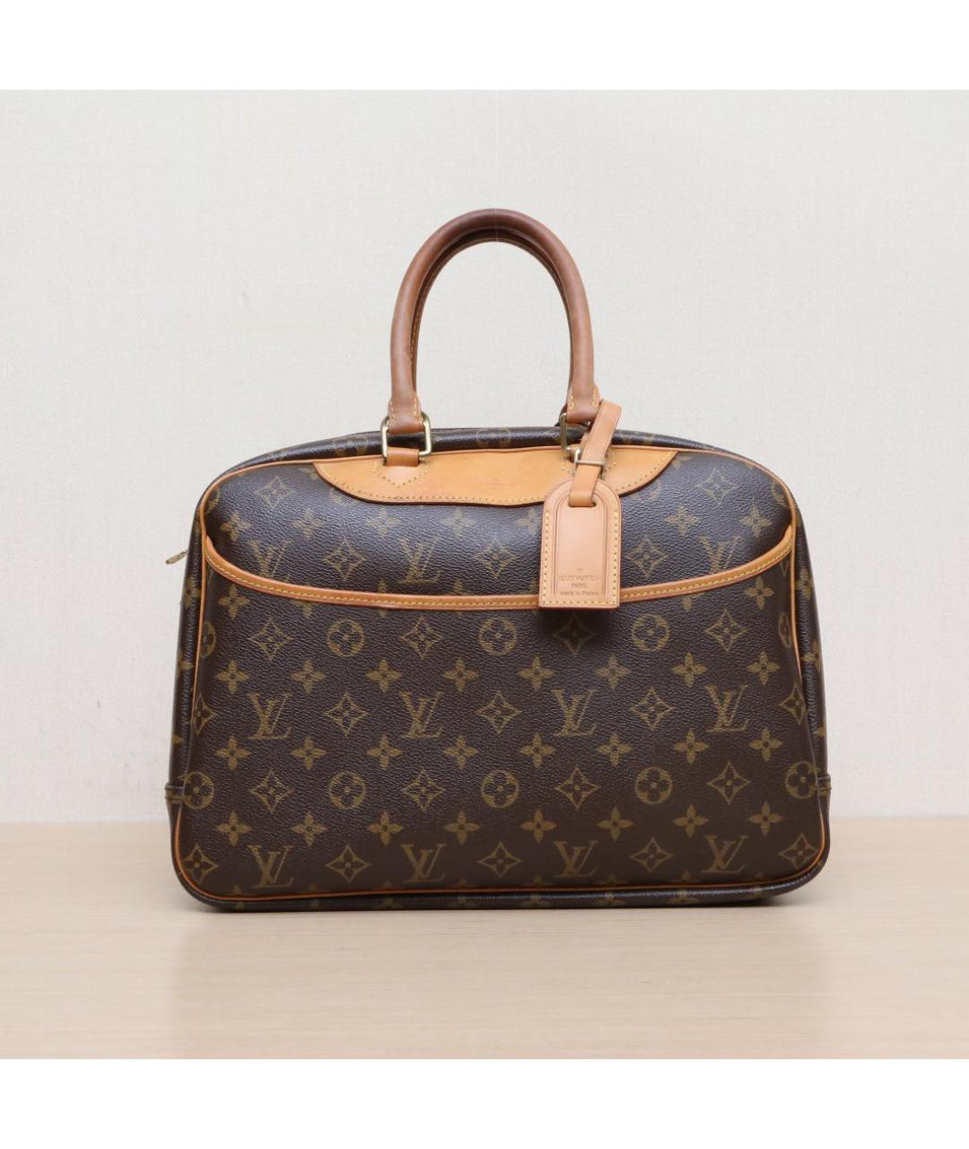 LOUIS VUITTON Коричневая кожаная сумка с короткими ручками, фото 3