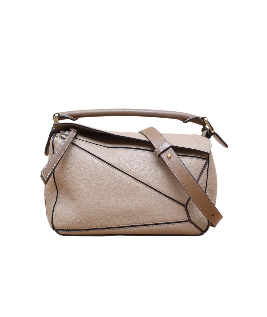 LOEWE Бежевая кожаная сумка через плечо, фото 1