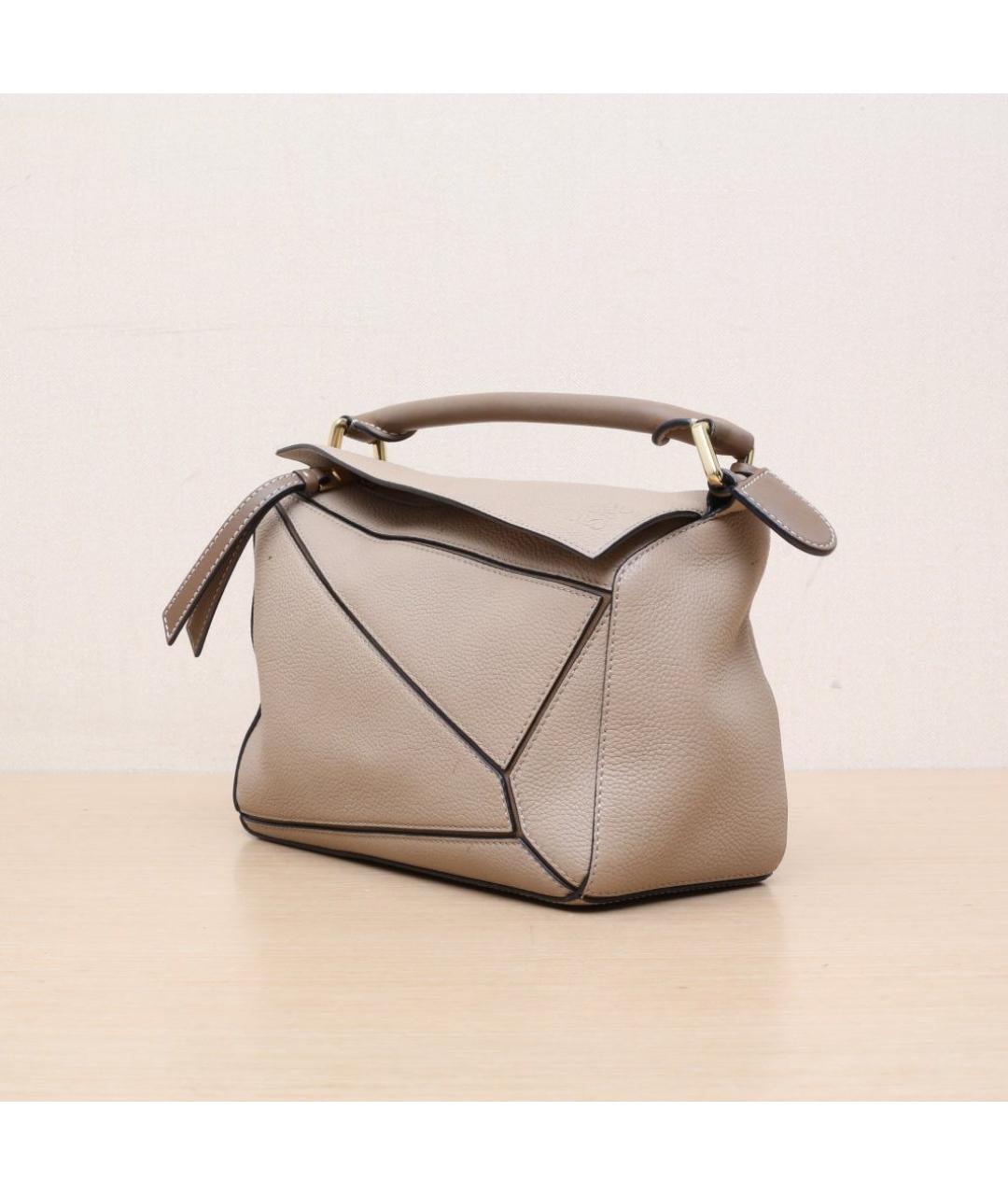 LOEWE Бежевая кожаная сумка через плечо, фото 4