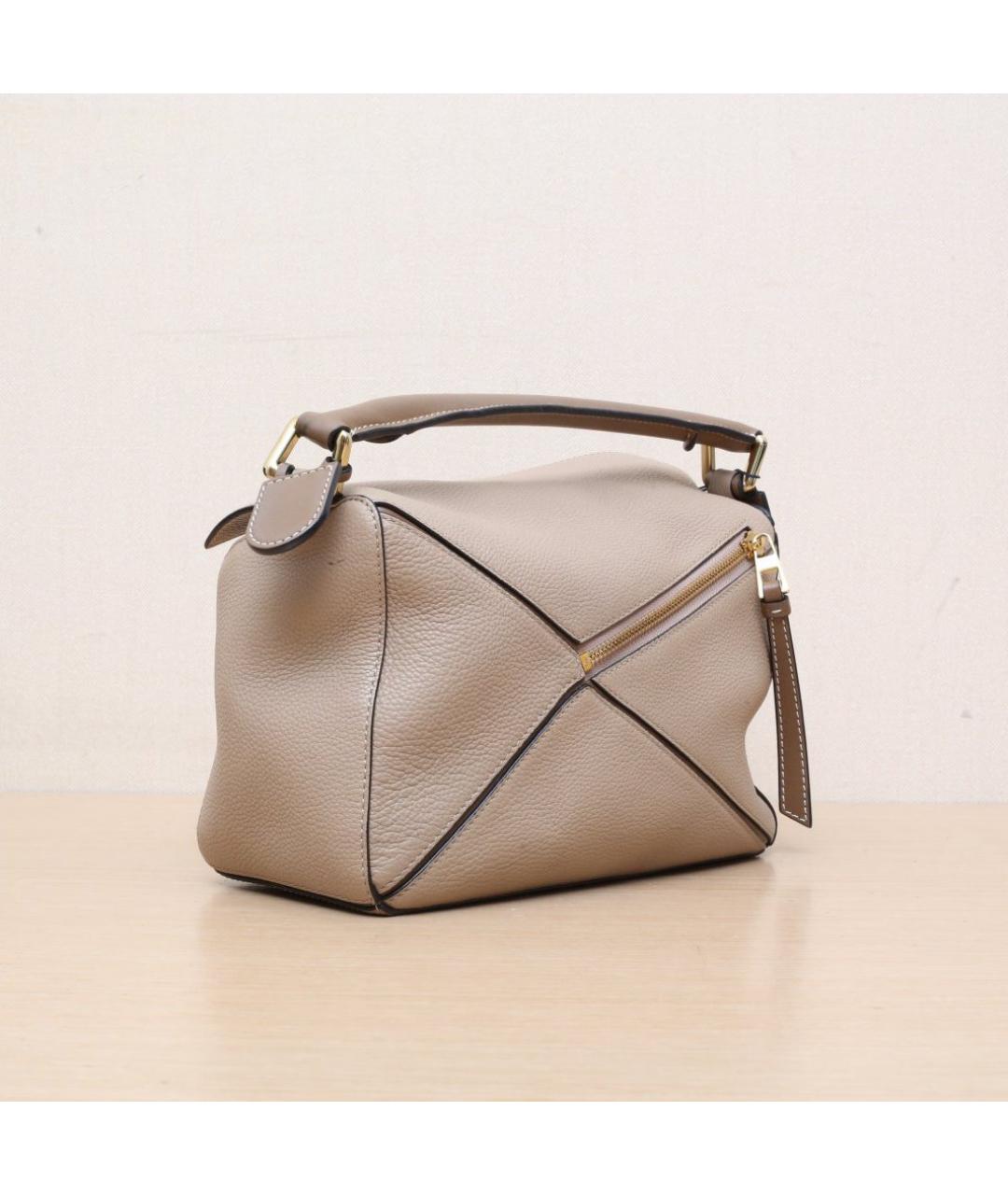 LOEWE Бежевая кожаная сумка через плечо, фото 6