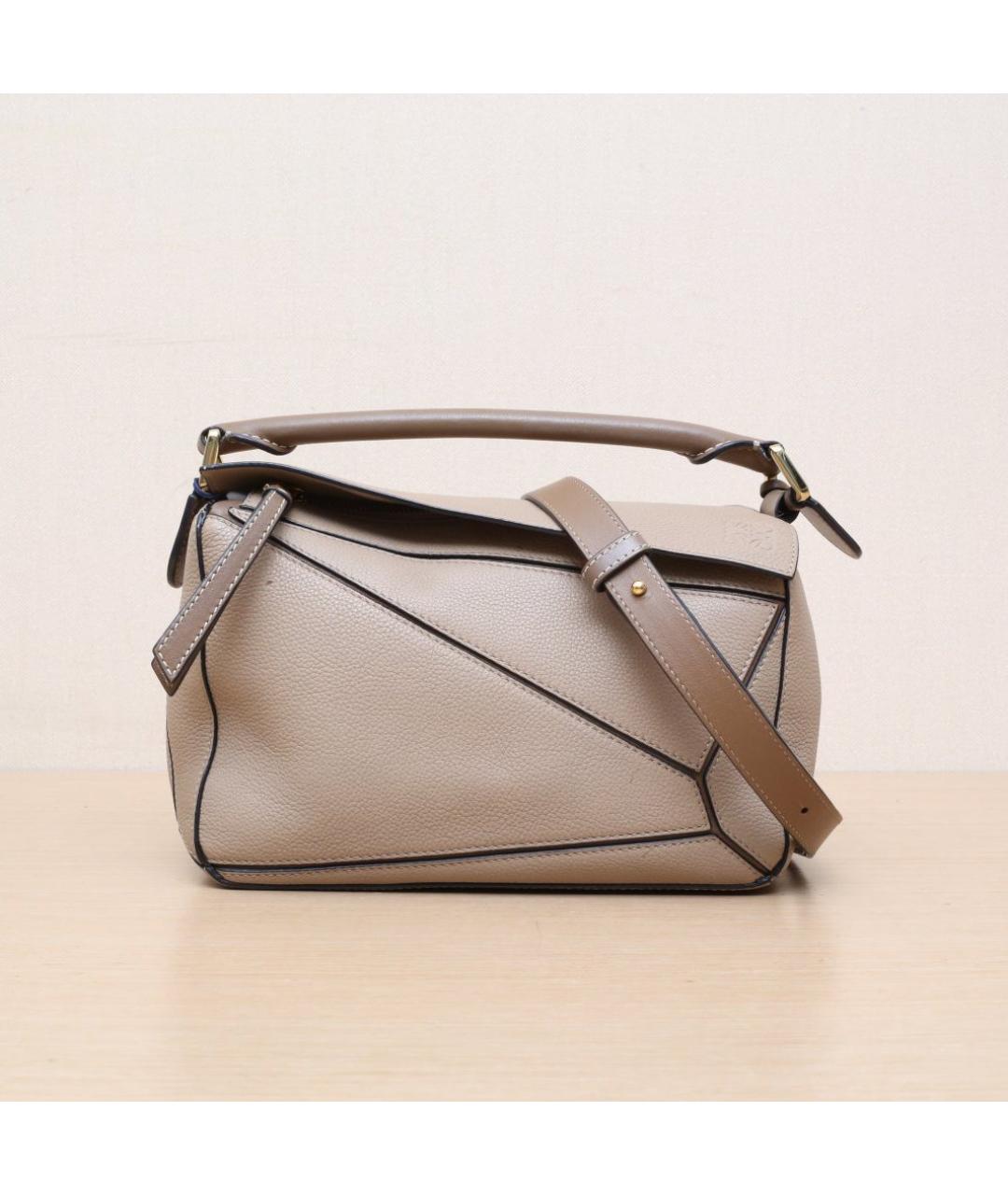 LOEWE Бежевая кожаная сумка через плечо, фото 3