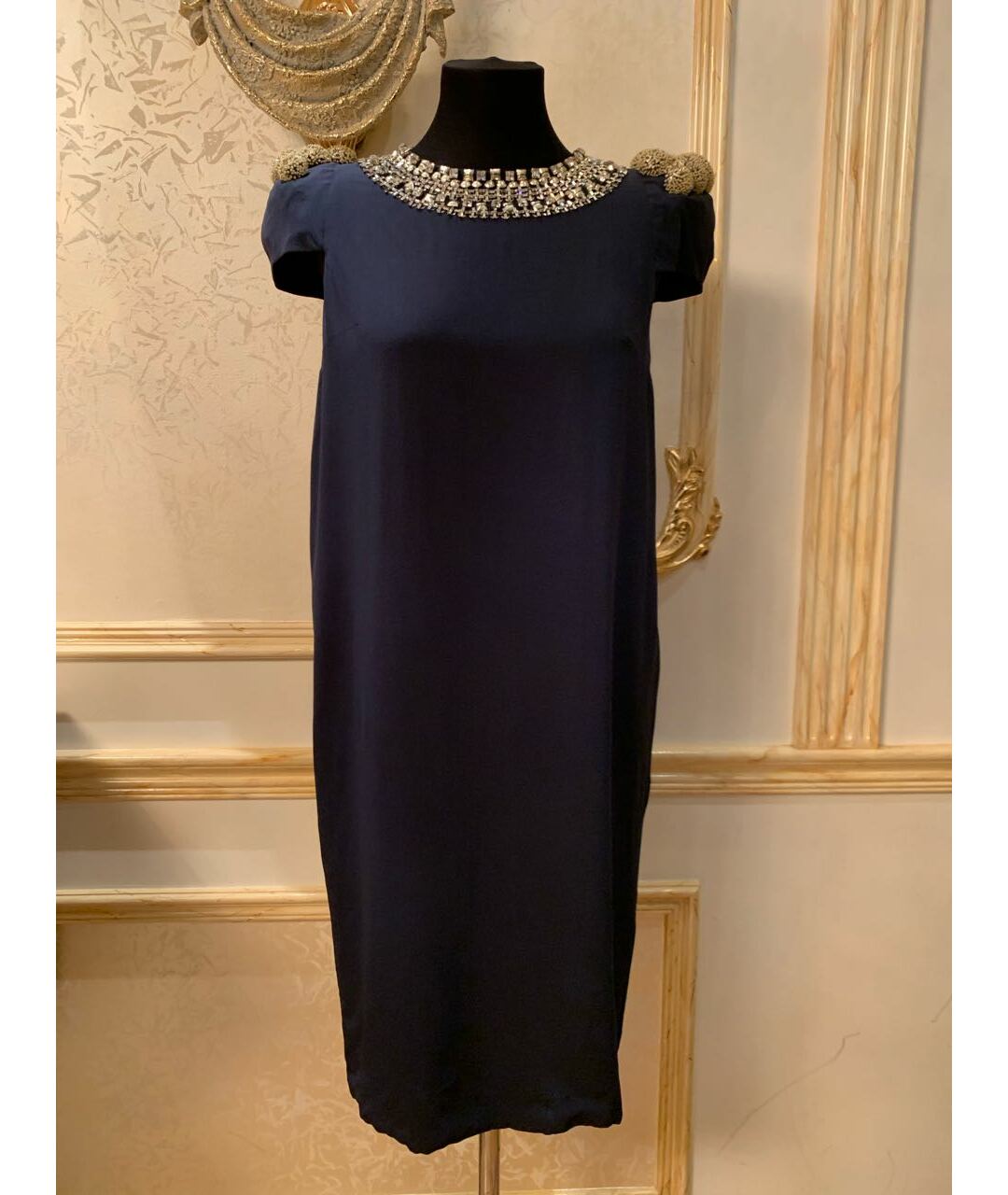 GIANFRANCO FERRE Темно-синее вечернее платье, фото 9