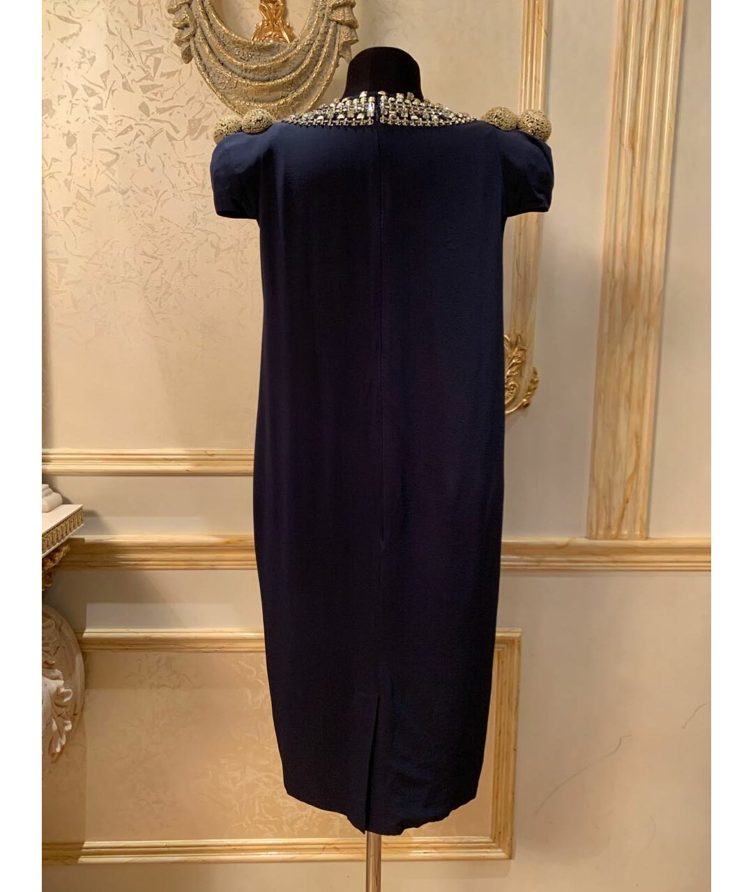 GIANFRANCO FERRE Темно-синее вечернее платье, фото 3
