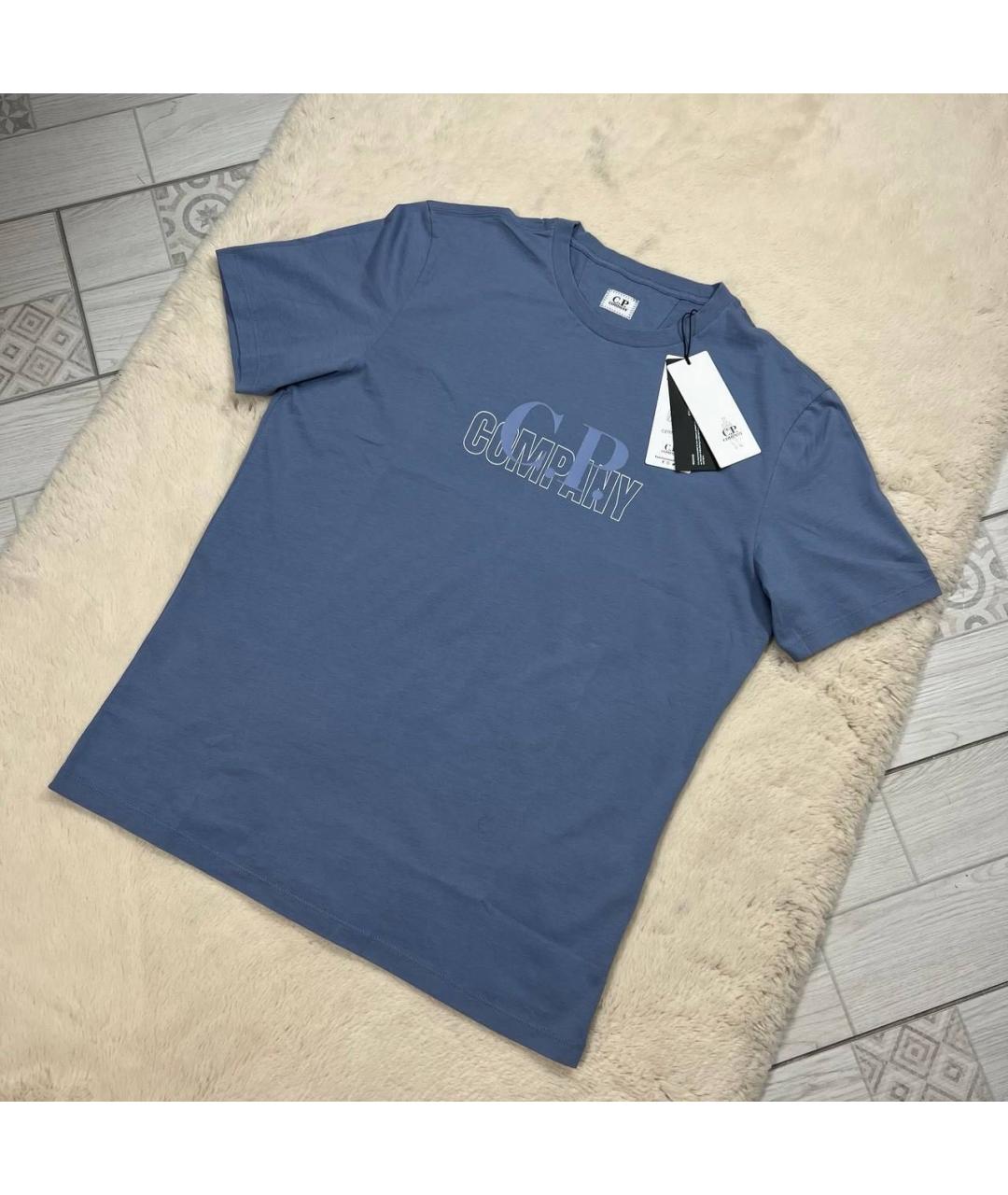 CP COMPANY Синяя хлопковая футболка, фото 3