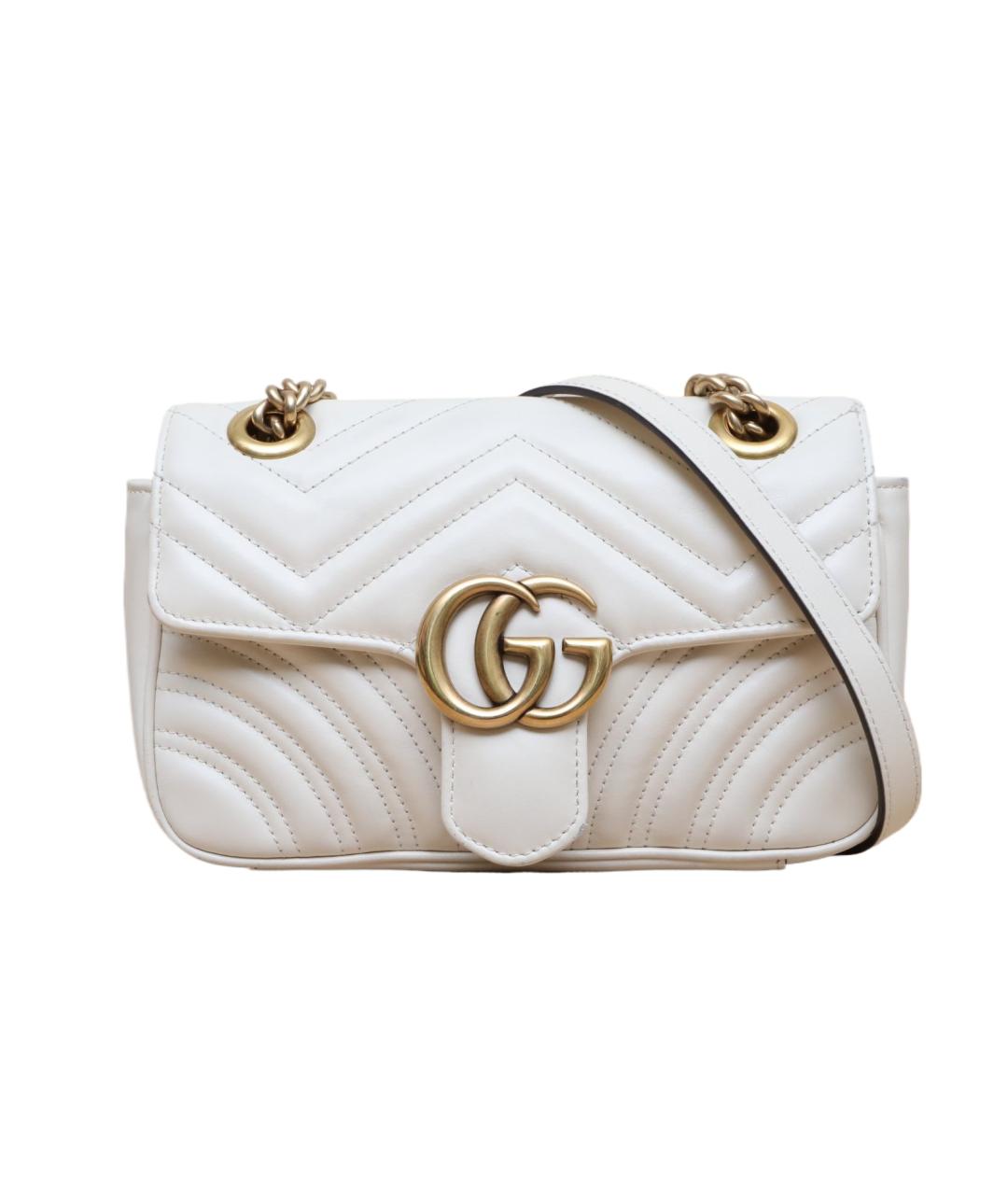 GUCCI Белая кожаная сумка через плечо, фото 1