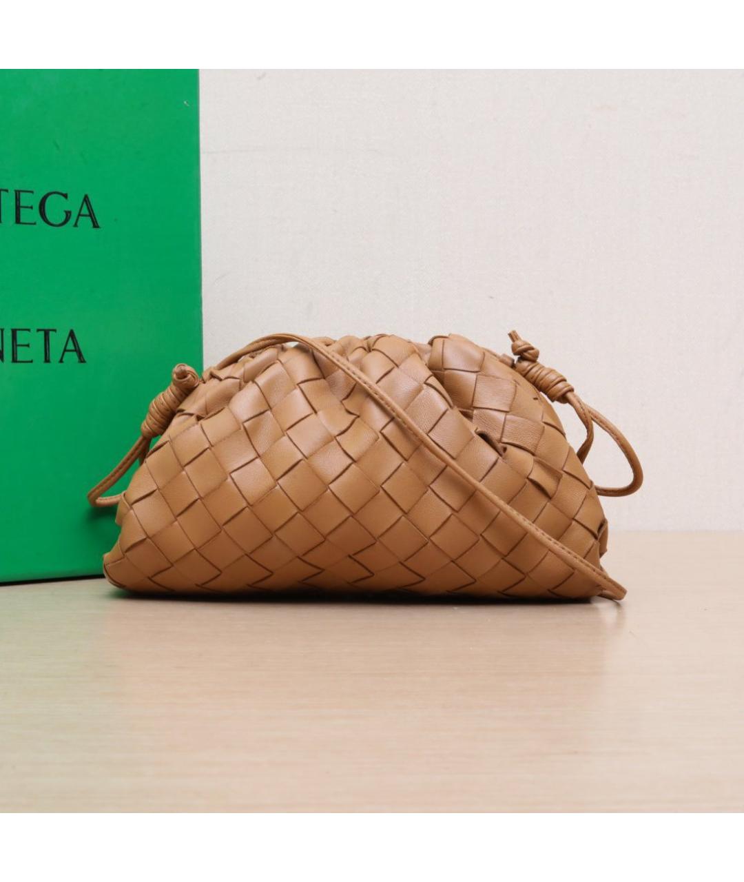 BOTTEGA VENETA Бежевая кожаная сумка через плечо, фото 2