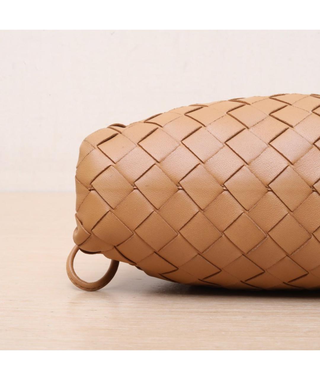 BOTTEGA VENETA Бежевая кожаная сумка через плечо, фото 8