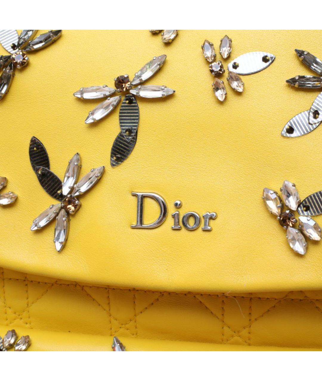CHRISTIAN DIOR Желтый кожаный рюкзак, фото 8