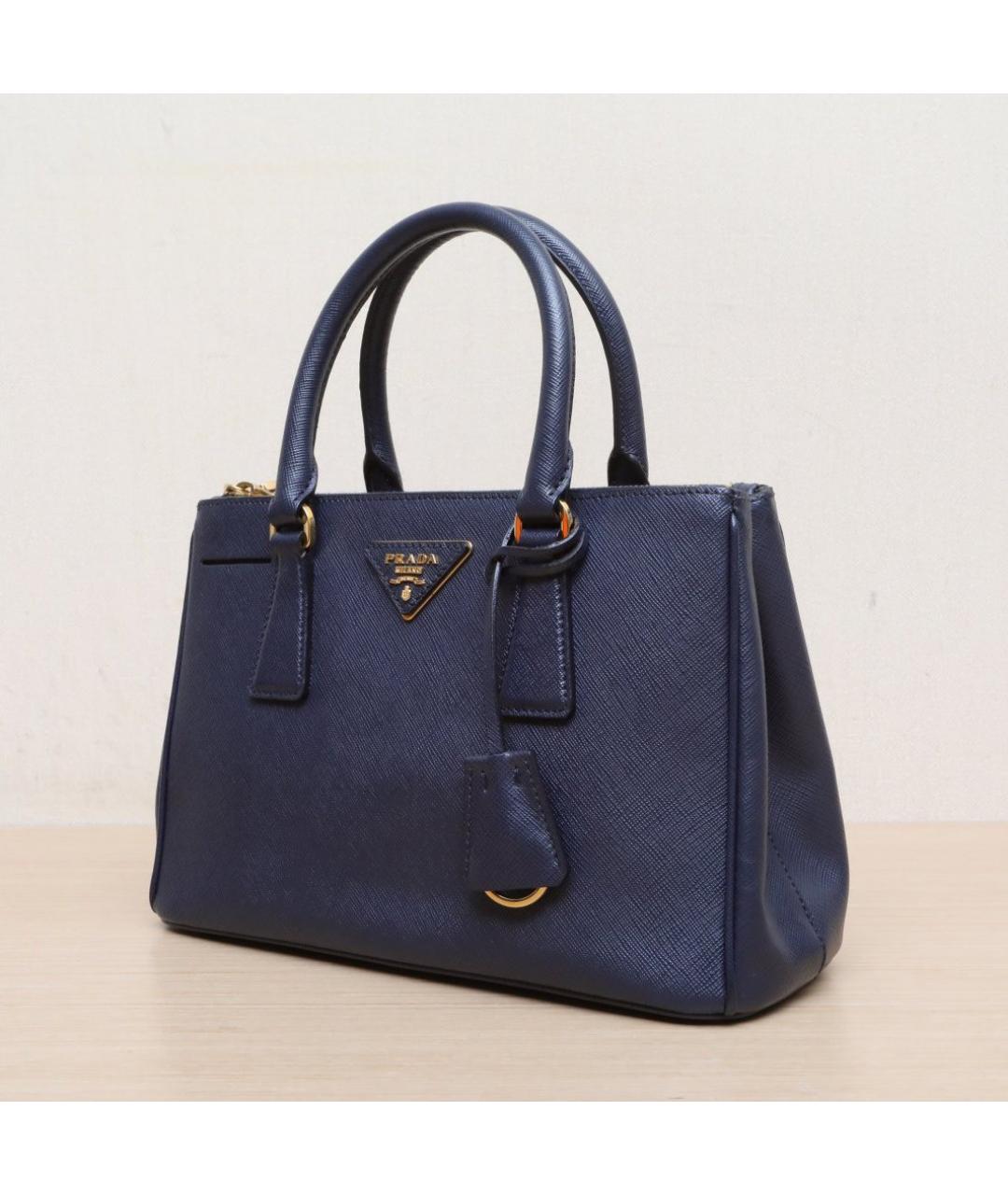 PRADA Темно-синяя кожаная сумка через плечо, фото 4