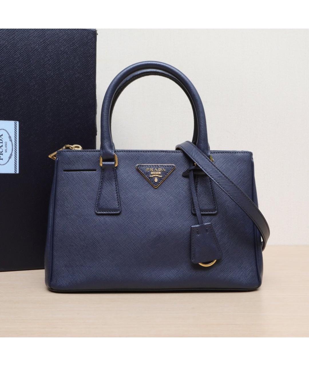 PRADA Темно-синяя кожаная сумка через плечо, фото 2