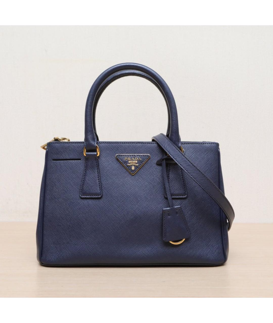 PRADA Темно-синяя кожаная сумка через плечо, фото 3