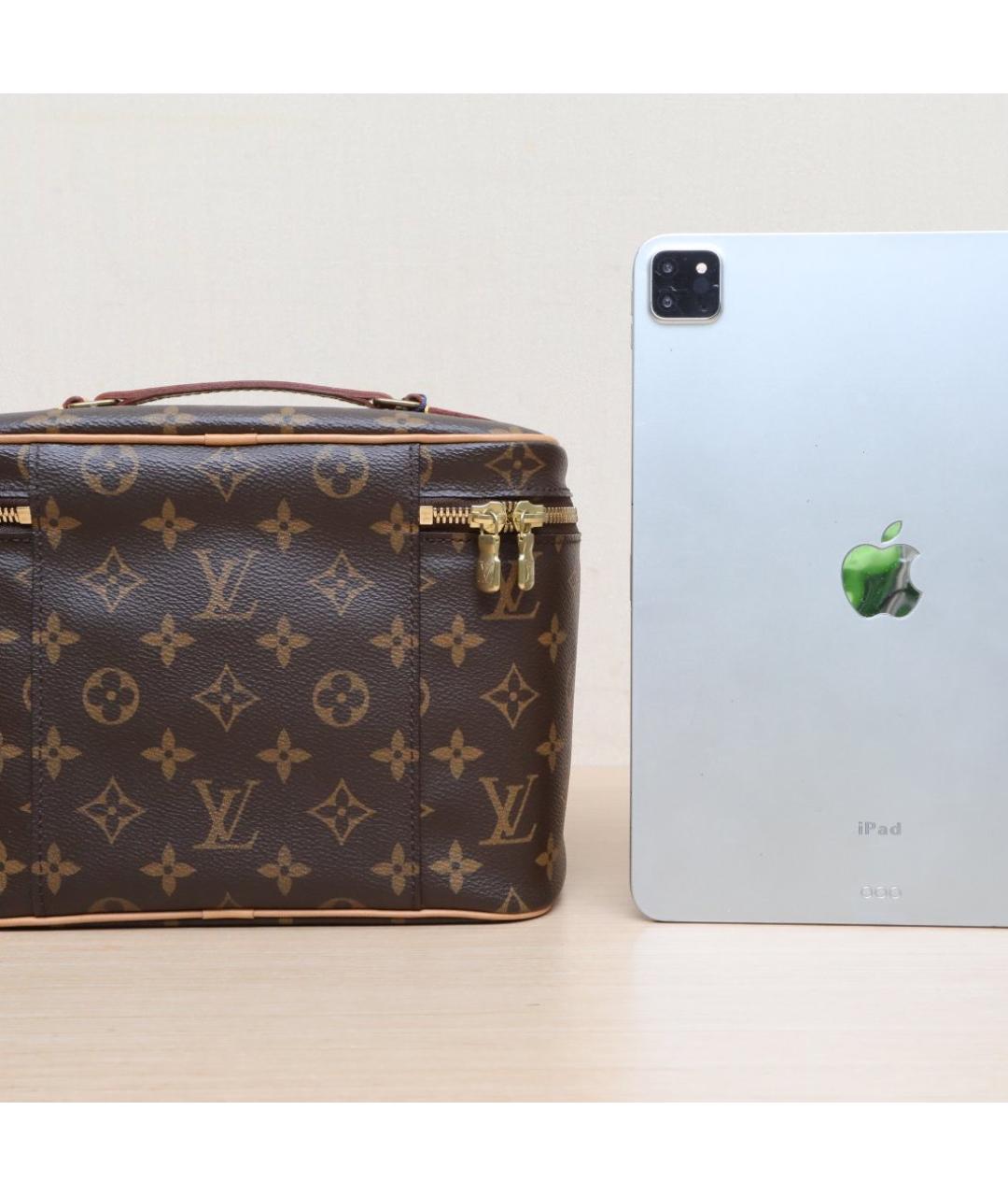 LOUIS VUITTON Коричневая кожаная косметичка, фото 7