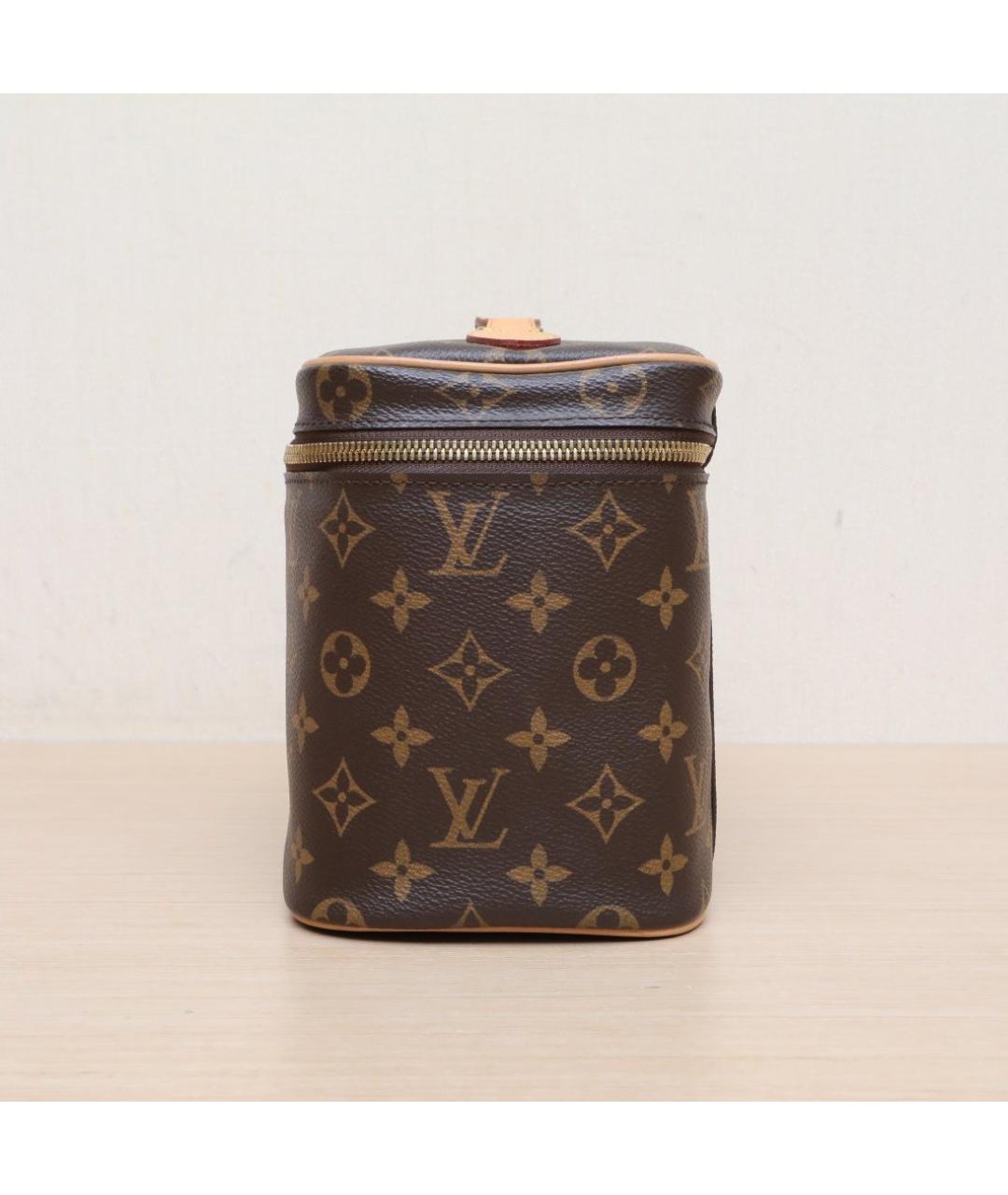 LOUIS VUITTON Коричневая кожаная косметичка, фото 5