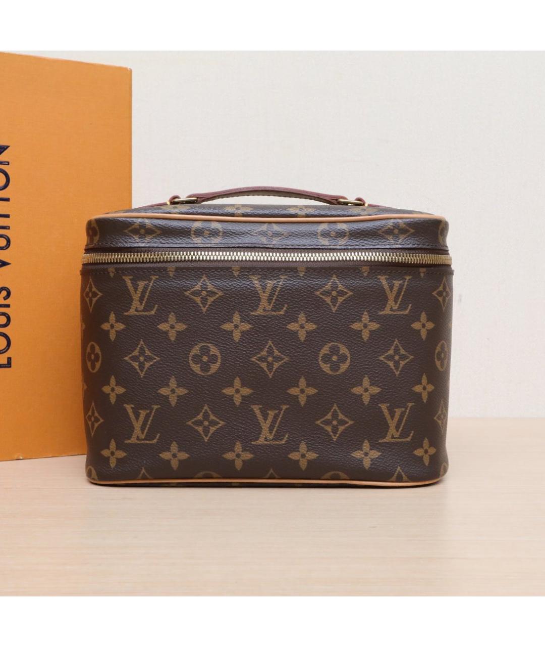 LOUIS VUITTON Коричневая кожаная косметичка, фото 2