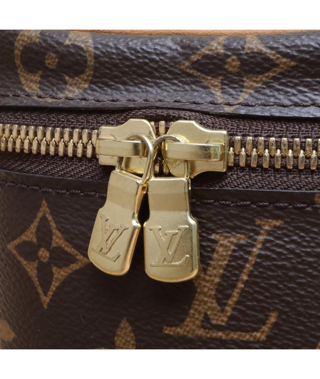 LOUIS VUITTON Коричневая кожаная косметичка, фото 8