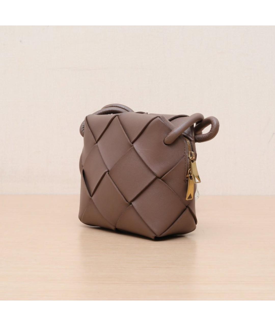 BOTTEGA VENETA Коричневая кожаная сумка через плечо, фото 4