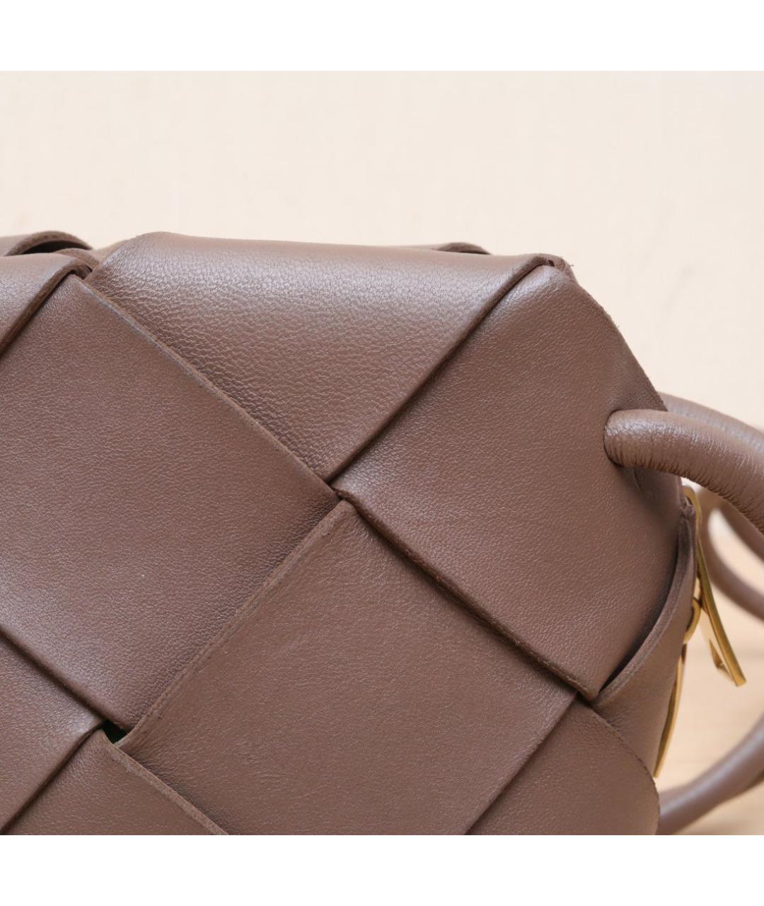 BOTTEGA VENETA Коричневая кожаная сумка через плечо, фото 8