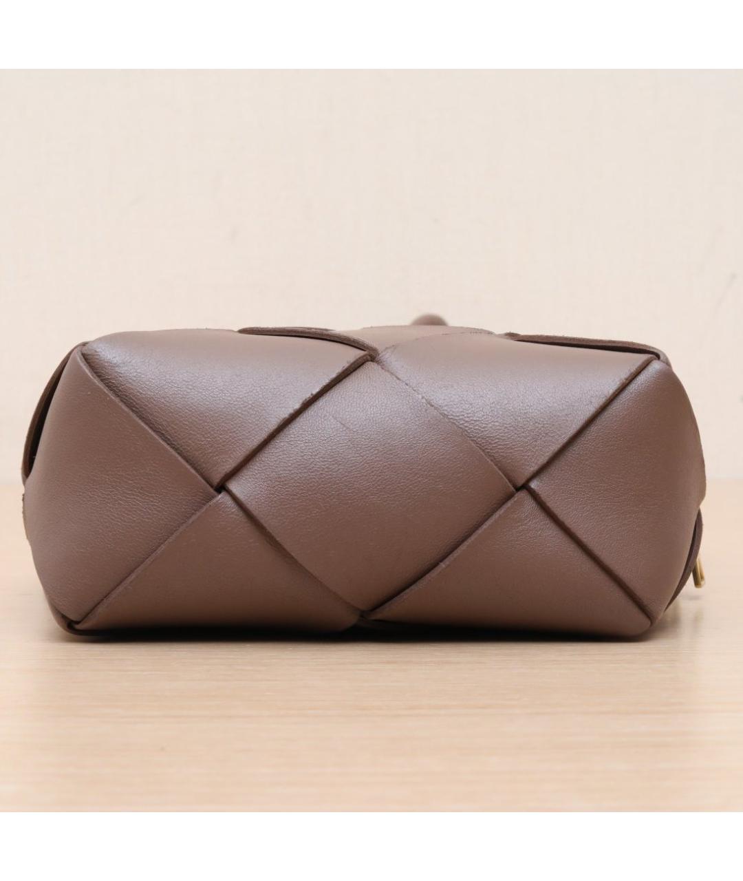 BOTTEGA VENETA Коричневая кожаная сумка через плечо, фото 9