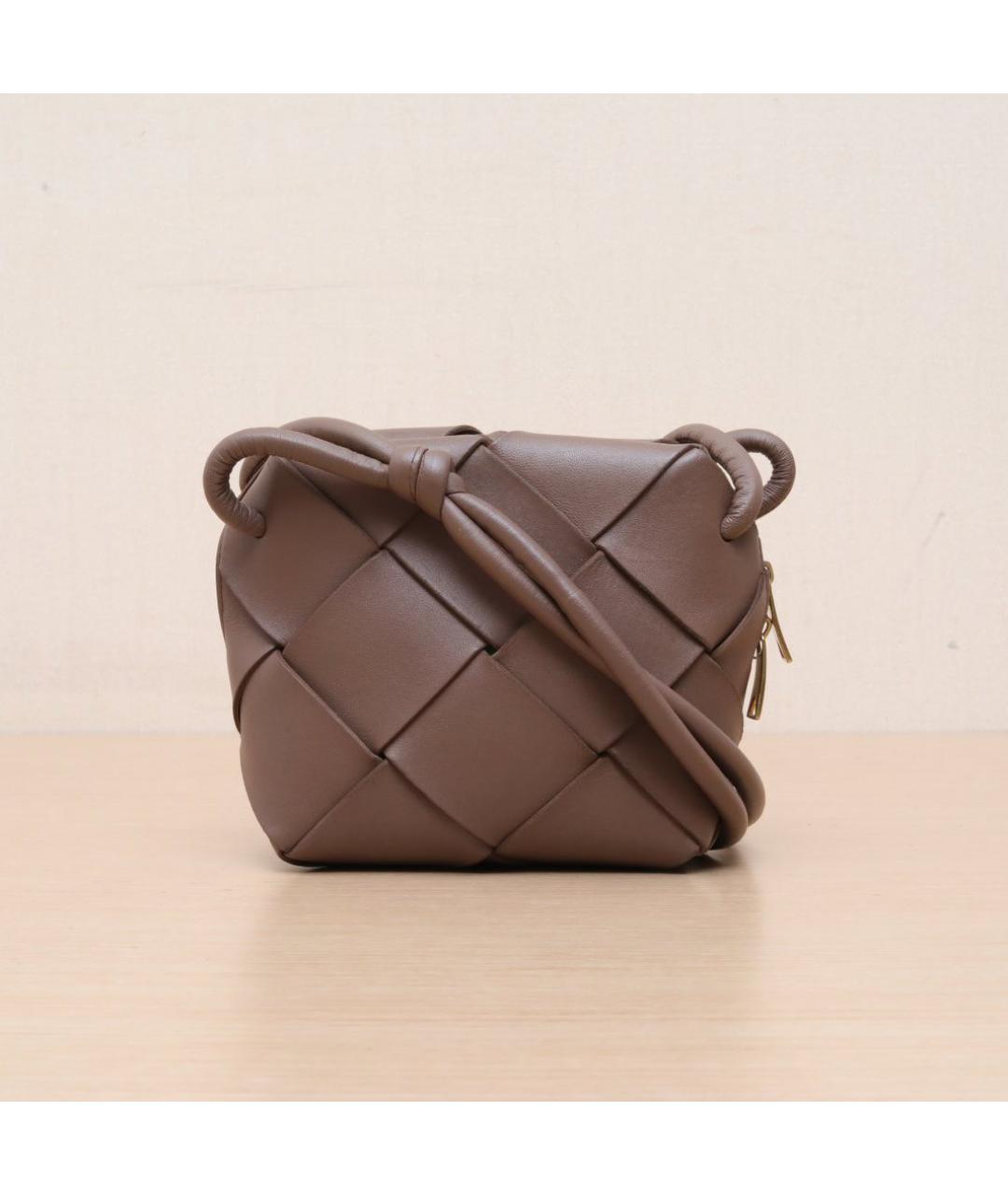 BOTTEGA VENETA Коричневая кожаная сумка через плечо, фото 3