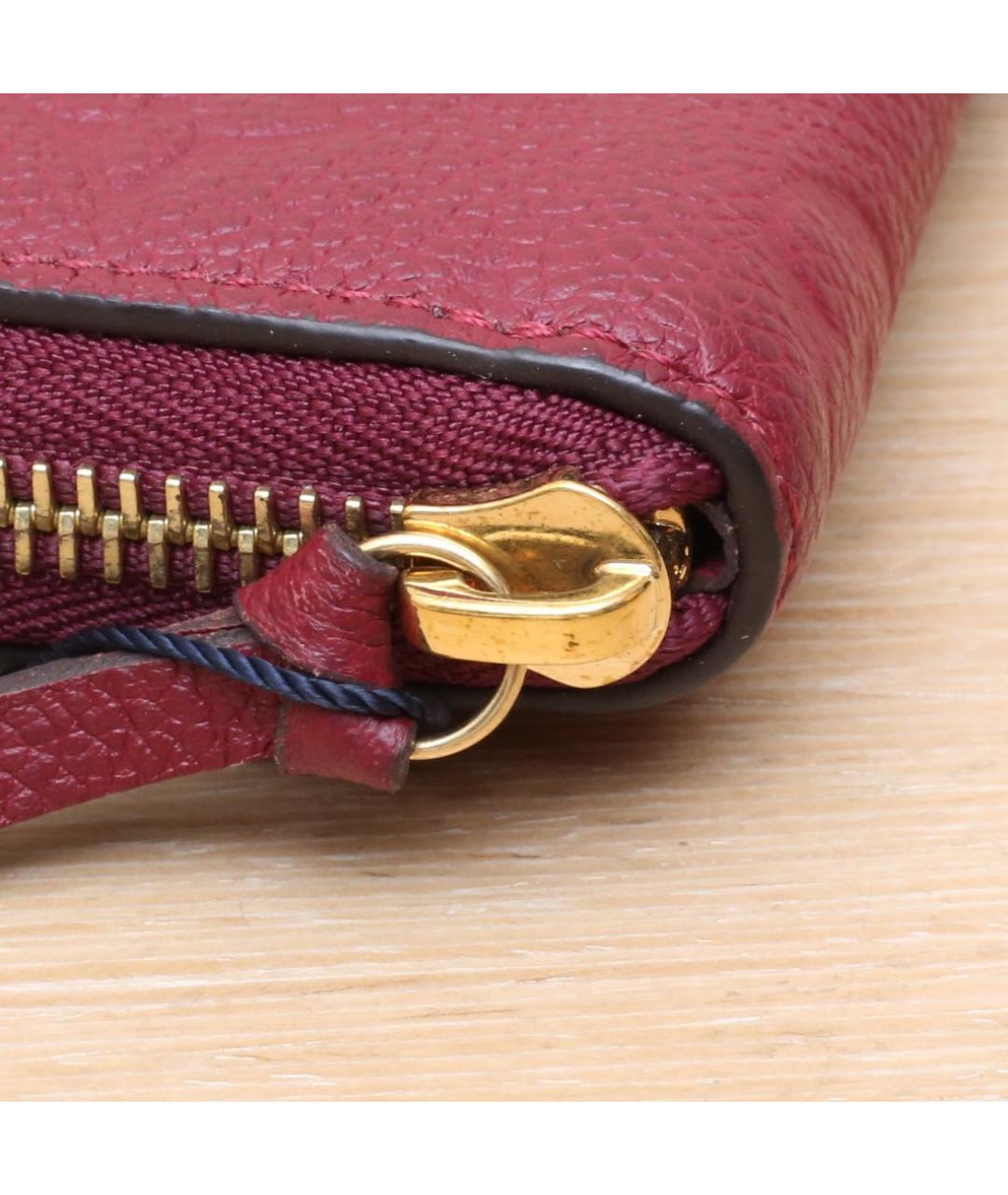 LOUIS VUITTON Красный кожаный кошелек, фото 8