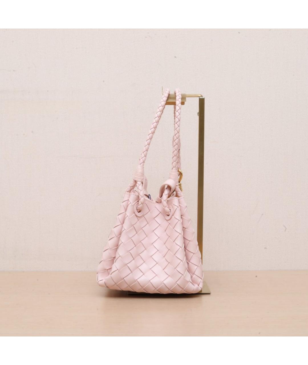 BOTTEGA VENETA Розовая кожаная сумка через плечо, фото 5