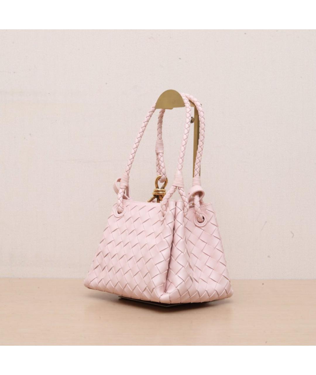 BOTTEGA VENETA Розовая кожаная сумка через плечо, фото 4