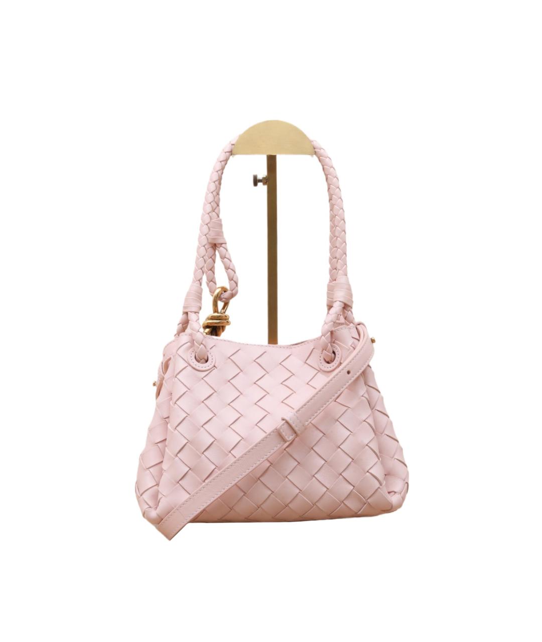 BOTTEGA VENETA Розовая кожаная сумка через плечо, фото 1