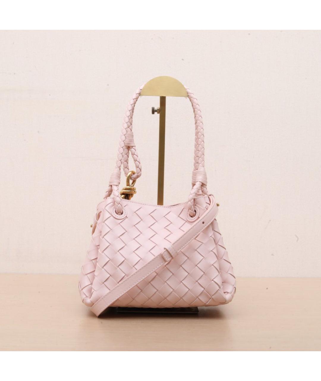 BOTTEGA VENETA Розовая кожаная сумка через плечо, фото 3
