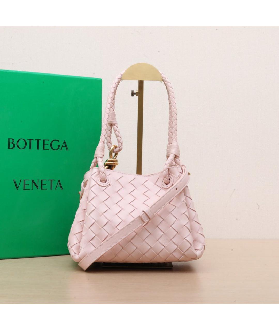 BOTTEGA VENETA Розовая кожаная сумка через плечо, фото 2